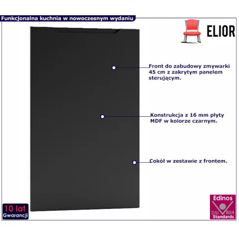 front do zmywarki czarny Granada 16X