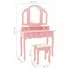 Szczegółowe zdjęcie nr 4 produktu Różowa toaletka dla nastolatki ze stołkiem - Amber
