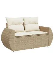 Beżowa dwuosobowa sofa ogrodowa - Alicante 4X w sklepie Edinos.pl