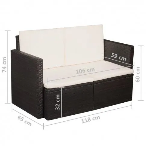 Zdjęcie sofa ogrodowa Lirena brązowa | Edinos.pl
