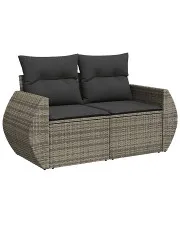 Szara dwuosobowa sofa ogrodowa - Alicante 3X w sklepie Edinos.pl