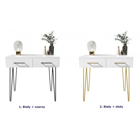 Szczegółowe zdjęcie nr 4 produktu Biała toaletka młodzieżowa z szufladami - Perissa