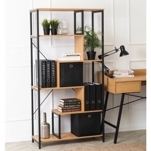 Zdjęcie industrialny duży regał na kwiaty dąb złoty Bonnie | Edinos.pl