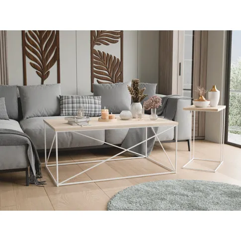 Wizualizacja nowoczesnej  ławy Sekros 5X biały dąb sonoma