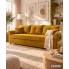 Skandynawski salon z musztarową sofą Orit