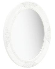 Białe owalne lustro w rustykalnym stylu - Gloros 3X w sklepie Edinos.pl