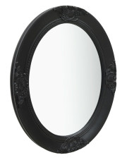 Czarne owalne lustro w rustykalnym stylu - Gloros 3X w sklepie Edinos.pl