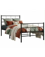 Czarne pojedyncze łóżko 90x200 - Aretuza w sklepie Edinos.pl