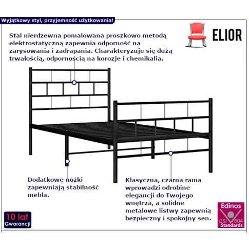 Lunaro czarne łóżko