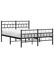Czarne dwuosobowe metalowe łóżko 120x200 - Lunaro w sklepie Edinos.pl