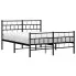 Czarne dwuosobowe metalowe łóżko 120x200 - Lunaro