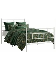 Łóżko białe metalowe 100x200 - Aretuza w sklepie Edinos.pl