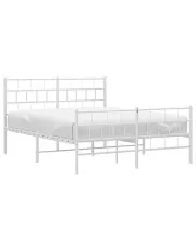 Białe dwuosobowe metalowe łóżko 120x200 - Lunaro w sklepie Edinos.pl
