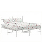 Białe podwójne łóżko z wezgłowiem 160x200 - Aretuza w sklepie Edinos.pl