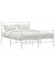 Białe podwójne łóżko z wezgłowiem 160x200 - Aretuza w sklepie Edinos.pl