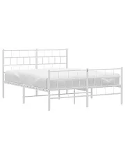 Białe podwójne łóżko z wezgłowiem 160x200 - Lunaro w sklepie Edinos.pl