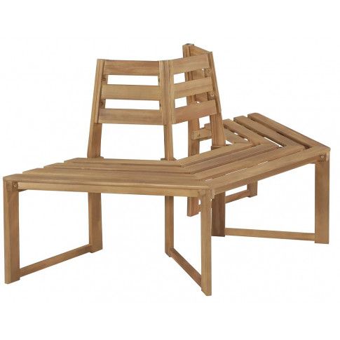 Zdjęcie produktu Drewniana ławka pod pień drzewa Lumac - brązowa.