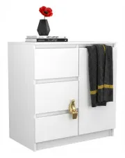 Biała nowoczesna komoda z 3 szufladami i szafką - Mantor w sklepie Edinos.pl