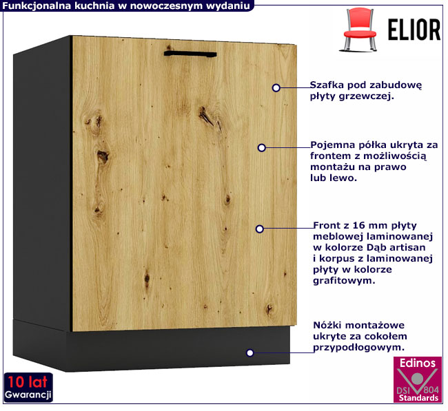 Szafka kuchenna grafit+ artisan Coleo 6X