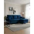 Welurowy granatowy narożnik na nóżkach   Nitro
