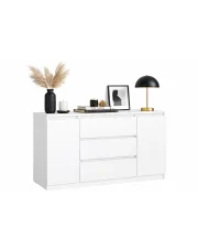 Biała komoda z 3 szufladami i drzwiczkami - Destel w sklepie Edinos.pl