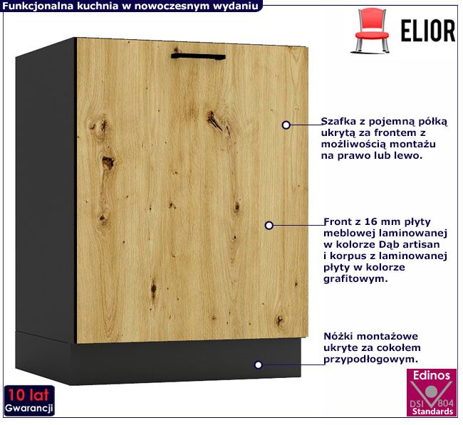 Szafka kuchenna grafit+ artisan Coleo 8X