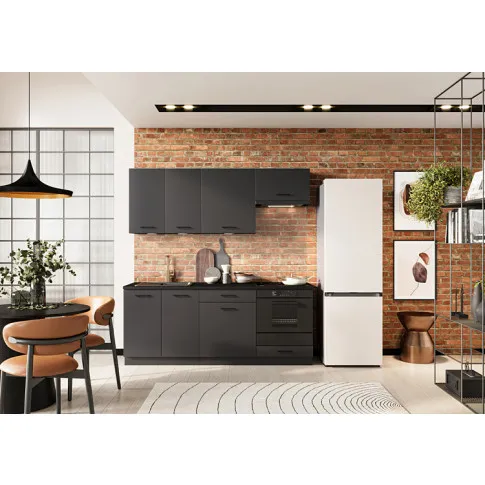 aranżacja z zestawem szafek grafitowych Beril