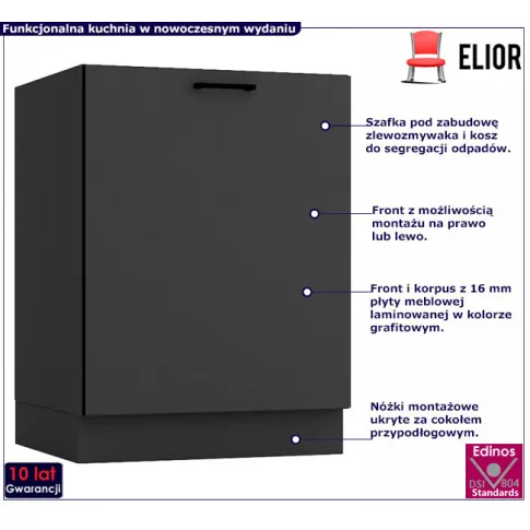 szafka pod zlewozmywak grafit Beril 10X