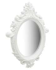 Białe lustro w rustykalnej ramie - Gloros 4X