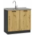 Szafka pod zlewozmywak 80 cm grafit + dąb artisan - Coleo 12X