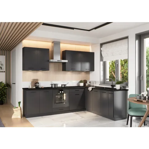 aranżacja z zestawem mebli grafitowych Beril