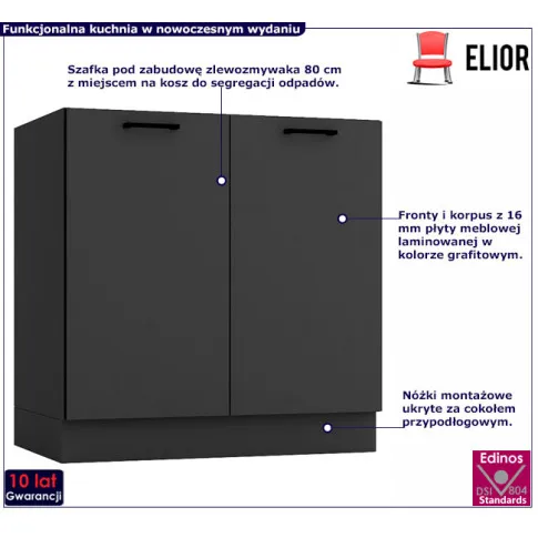 szafka pod zlew grafit Beril 12X