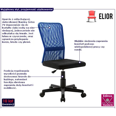 Cardona 5X czarno-niebieskie krzesło biurowe