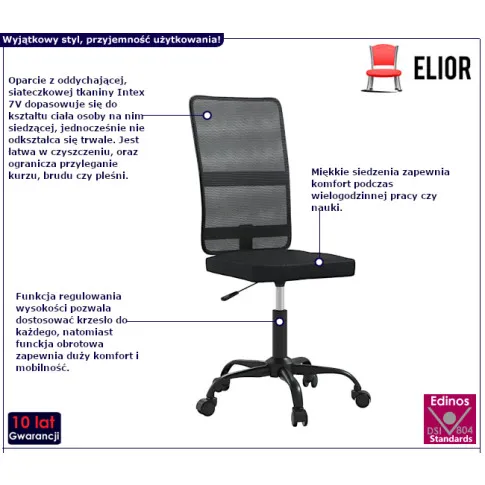 Mirandela 4X czarne krzesło biurowe