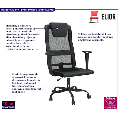 Manresa 6X czarne krzesło biurowe