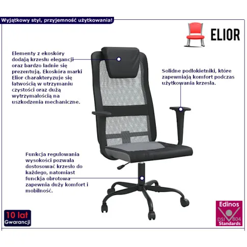 Manresa 3X czarno-szare krzesło biurowe