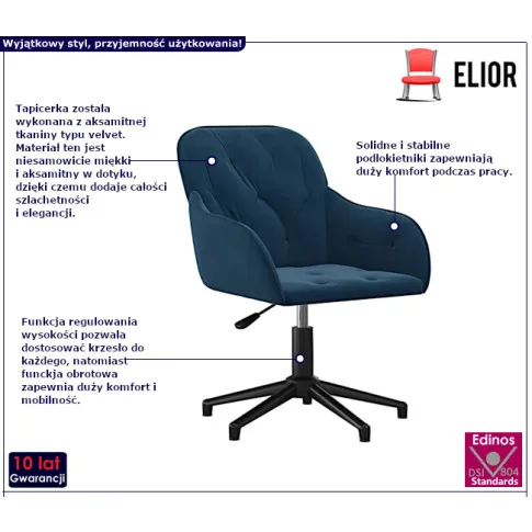 Almada 13X niebieskie krzesło biurowe