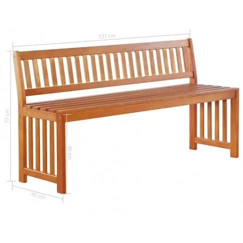 Szczegółowe zdjęcie nr 5 produktu Ogrodowa drewniana ławka z oparciem Zarella - brązowa