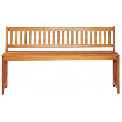 Fotografia Ogrodowa drewniana ławka z oparciem Zarella - brązowa z kategorii Ławki ogrodowe