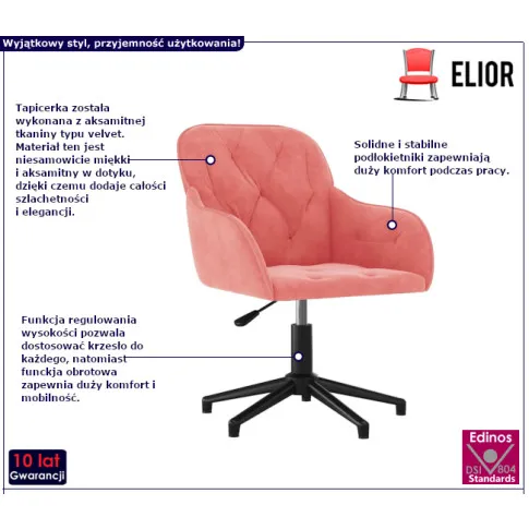 Almada 8X różowe krzesło biurowe