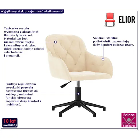 Almada 3X kremowe krzesło biurowe
