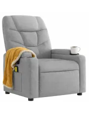 Jasnoszary fotel z masażem i pilotem - Tolen 3X w sklepie Edinos.pl