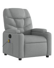 Jasnoszary fotel z masażem i pilotem - Luzof 3X