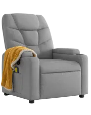 Jasnoszary fotel z masażem i pilotem - Tolen 3X w sklepie Edinos.pl
