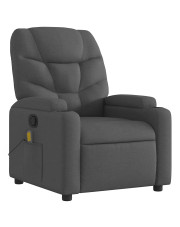 Szary fotel z regulacją oparcia i masażem - Luzof 3X