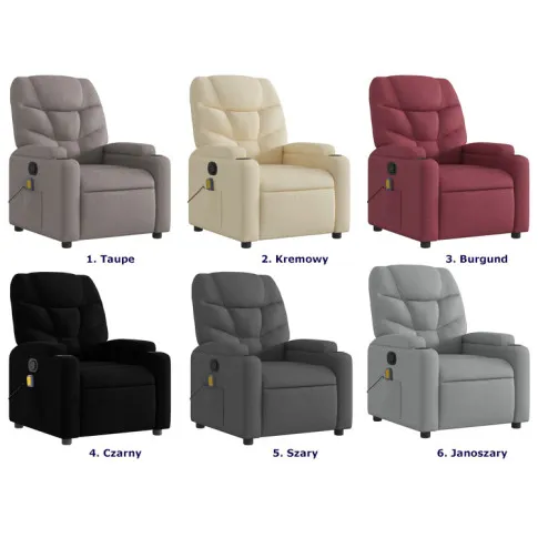 Kolory fotela z masażem Luzof 3X