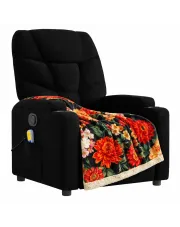 Czarny klasyczny fotel pokojowy z masażem - Tolen 3X w sklepie Edinos.pl