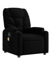 Czarny klasyczny fotel z masażem - Luzof 3X w sklepie Edinos.pl