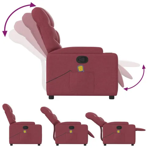 Rozkładany fotel masujący Luzof 3X burgund