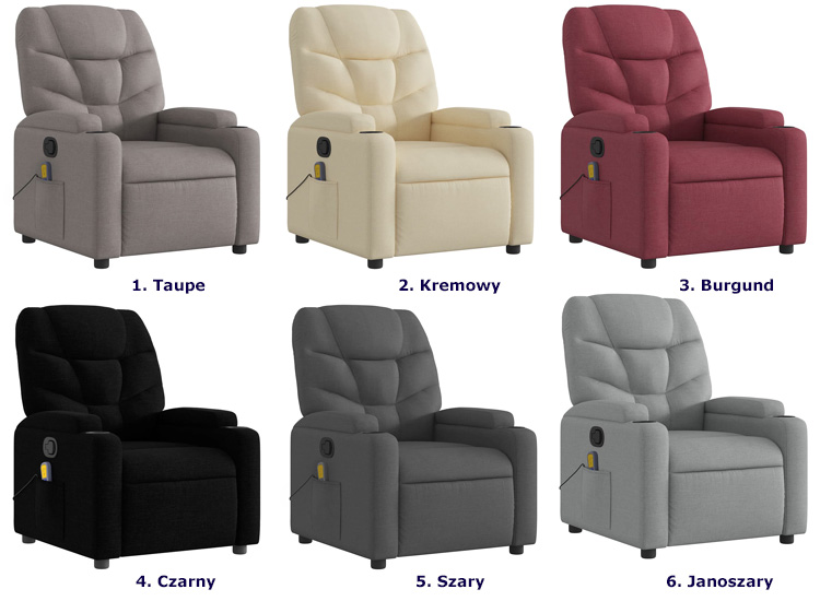 Wybór kolorów fotela Luzof 3X 